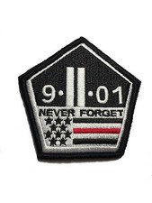 The Thin Red line 911 Remember Patch Hook/loop Morale Military Twin Towers picture