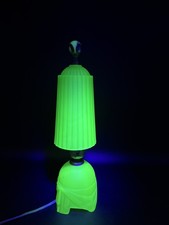 Houze Houzex Green Uranium Glass Boudoir lamp **read description** picture