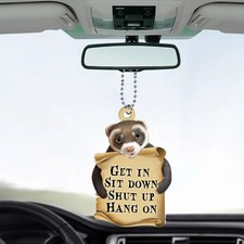 New Ferret Get In Sit Down Shut Up Hang On Car Ornament Gift Family  SK683 picture