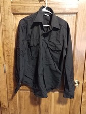 Vintage US Navy man's Dress shirt, Black size 16.5x36 picture