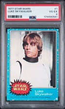 1977 Topps Star Wars Card #1 Luke Skywalker Rookie PSA 4 JUST GRADED picture