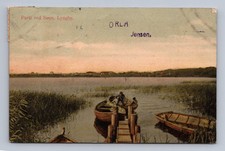 Antique Denmark Postcard LYNGBY Scenic Lake View Boats 1913 picture