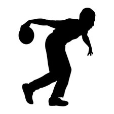 Bowler Bowling Ball Strike Decal Sticker Black Die Cut Vinyl picture
