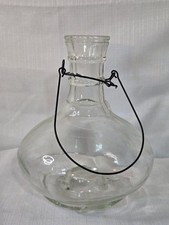 Vintage Antique Glass Fly Bee Trap Wire Hanger Pedestal Footed picture