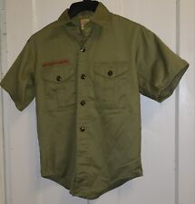 Vintage Olive Green BSA Boy Scout uniform shirt Small/Med Short Sleeve L3 picture