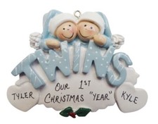 Personalized Baby Boy / Girl Twins Christmas Ornament  picture