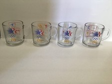 Vintage 1984 McDonalds LA Olympics Glass Coffee Mug Cups Lot of 4 picture