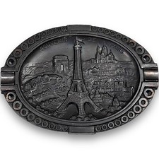Vintage 1950s Souvenir De Paris Eiffel Tower Metal Table Ashtray LL Paris France picture