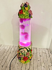 Vtg 1990s Lipan Creative Motion Lava Lamp Frosting Roses Floral Garden Rare picture