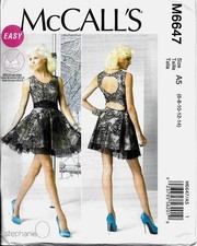 McCall's 6647 Easy Misses' Lined Cocktail Dress Sewing Pattern Backless Short picture