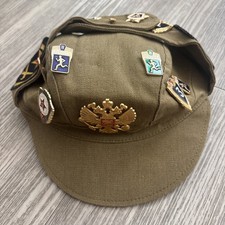 Vintage Soviet Union Russian Military Hat with Pins picture
