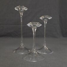 Kosta Boda FANFARE Clear Crystal Candle Holders Set of 3 Swedish Contemporary picture