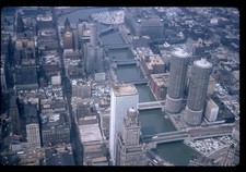 SL46 Slide 1960's Chicago Aerial Marina City River 364a picture