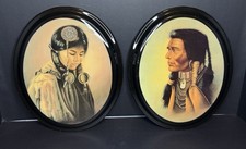 Set of 2 Garcia Native American Art Prints 12x11 Vintage Wall Plaques picture