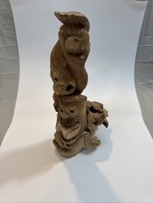 Wood Hand Carved Fish Figurine 17” picture
