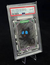 2025 Topps Chrome VeeFriends Blue Eyes VVVV Lucky Black Cat #3 SSP PSA 10 picture