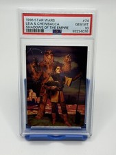 1996 TOPPS STAR WARS SHADOWS OF THE EMPIRE #74 LEIA & CHEWBACCA FOIL PSA 10 picture