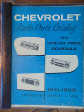 Vintage Original 1958 Chevrolet Radio Parts Catalog and Prices - 1941-58 picture