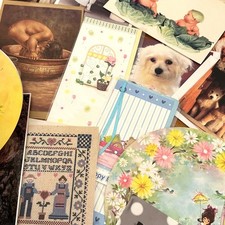 Unbranded Large Greeting Card Lot Mixed Excellent Vintage Nature Animal HBD picture