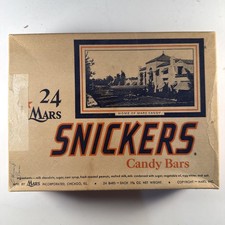 Vintage 1940s Mars Snickers Candy Bar 24 Count Display Box Advertising Empty picture