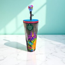 Starbucks Holographic 24oz Tumbler with Glow Dark Straw top NEW Limited Edition picture