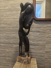 Large 3ft African Carving Makonde Ujamaa Mother Earth Sculpture Tanzania 36
