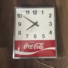 VINTAGE COCA COLA DOMED GLASS CLOCK SWIHART PRODUCTS STEEL CASE  ALL ORIGINAL picture