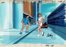 Cops Cybercops DIC Animation Cel & OBG Production SIGNED Peter Chung 1988 picture