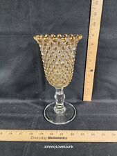 Vintage Imperial Crystal Glass Vase Diamond Point Weeping Gold Guild OG Sticker picture