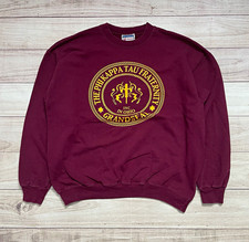 Vintage Y2K Phi Kappa Tau Fraternity Grand Seal Maroon Crewneck Sweatshirt Large picture