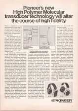 Pioneer SE-700 SE-500 High Polymer Molecular Headphones Print Ad 1974 picture