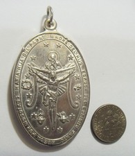 vintage 28 grams religious catholic Saint Mary Jesus 55 mm medal pendant 54961 picture