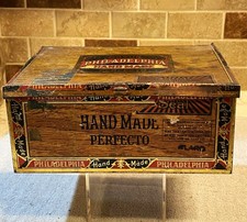 Vintage Bayuk Perfecto Philadelphia Tobacco Box Tin w/Tax Stamp   EMPTY  VGC picture