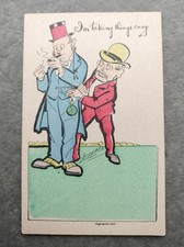 1905 I'm Taking Things Easy Unposted Signed Lederer Humor Comic Postcard picture