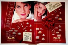 Zales Jewelry 1985 Christmas Catalog Print Ad Vintage Diamond Gold Chains picture
