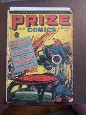 Prize Comics #67 Golden Age Superhero Black Owl Frankenstein Yank & Doodle picture