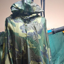 Authentic USMC Woodland Camouflage Hooded Poncho Pull String picture