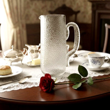 Antique Overshot Glass Pitcher 8