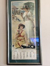 ORIGINAL FRAMED 1918 COCA-COLA CALENDAR picture