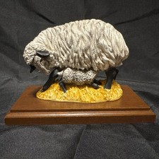 Simpich Character Doll SHEEP LAMB Clay Sculpture Wood 1994 Nativity Christmas picture