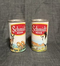 Schmidt Beer Cans Yellow Band Lot Of 2 Early Designs Empty Cans NM picture