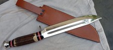 VIntage Stag Handle Bowie Knife W/ Sheath picture