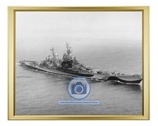 USS MISSOURI BATTLESHIP CHESAPEAKE BAY WWII 1944 8X10 GOLD FRAMED PHOTO picture