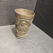 Antique 1902 King Edward VII Coronation Souvenir Metal Cup Westminster Abbey picture