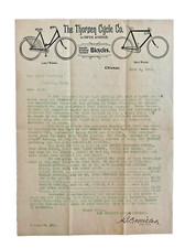 Antique 1898 Thorsen Cycle Co. Solicitation Correspondence Sales Letter picture