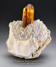 Aesthetic Brown Brookite Crystal On Quartz Matrix From Baluchistan Pakistan. picture