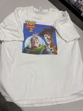 Vintage 1999 Toy Story 2 Cast Member T-Shirt Buzz Woody White XL Lofteez picture