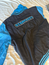 Vintage Star Trek Starfleet Hooded Varsity Jacket Clothing Black/Blue XXL picture