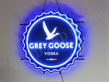 Grey Goose Vodka Vivid LED Neon Sign Lamp Light With Dimmer Hanging Artwork 24