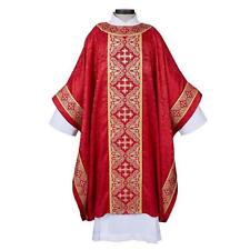 Excelsis Gothic RED Chasuble Polyester Jacquard, Woven Banding Size:59 x 51